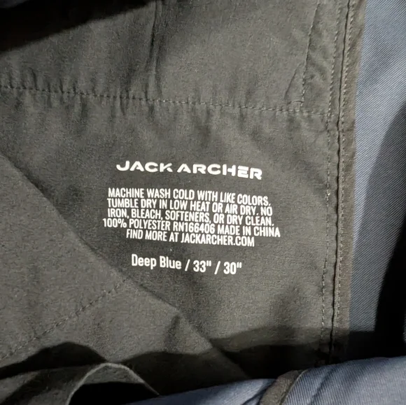 Jack Archer Mens Jetsetter Tech Pants, 33 x 30, Deep Blue, Performance, Golf - Picture 3 of 7
